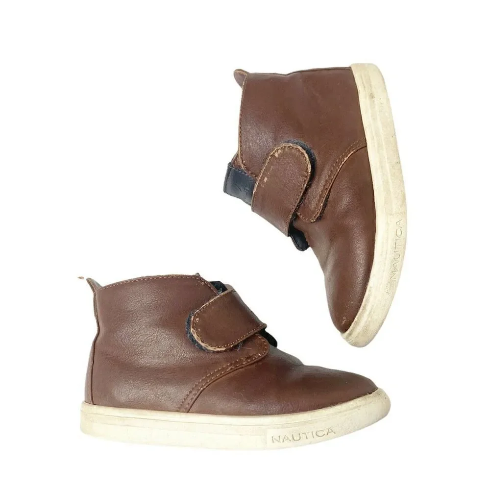 Boy’s Nautica Shoes Size 8/24 Brown Good Condition